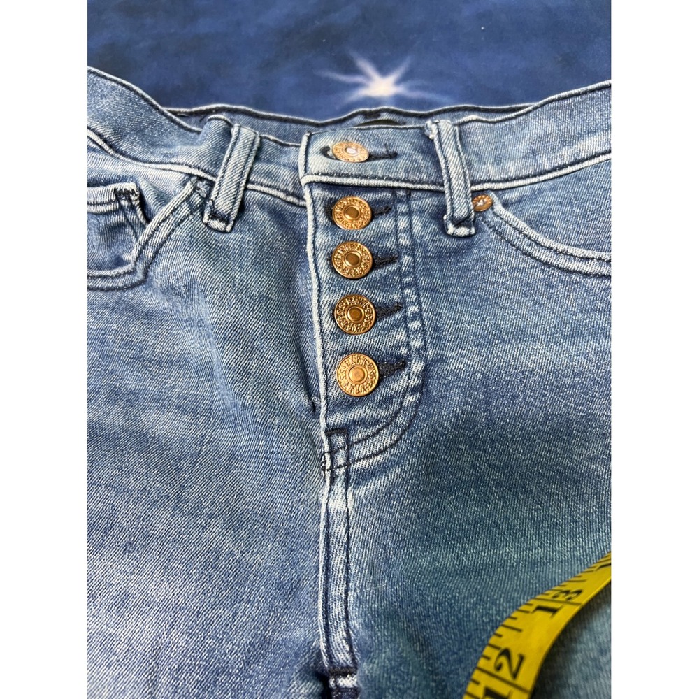 Express High Rise Skinny Jeans Medium Wash Button Fly Denim Pants 26x23 - Picture 5 of 10